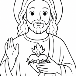 Desenho de Jesus para colorir e imprimir: número 7