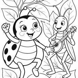 Desenho de Joaninha para colorir e imprimir: número 8