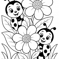 Desenho de Joaninha para colorir e imprimir: número 9