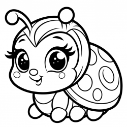 Desenho de Joaninha para colorir e imprimir: número 10