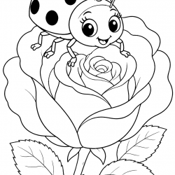 Desenho de Joaninha para colorir e imprimir: número 11