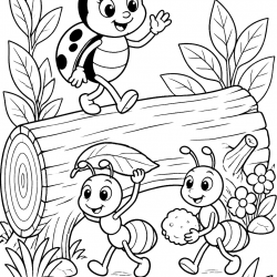 Desenho de Joaninha para colorir e imprimir: número 15