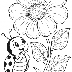 Desenho de Joaninha para colorir e imprimir: número 23
