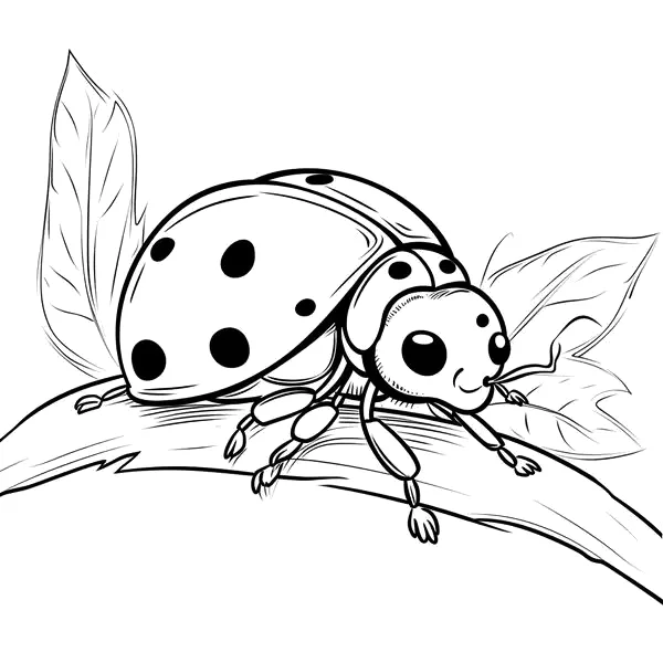 Desenho de Joaninha para colorir e imprimir: número 24