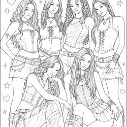 Desenho de Katseye para colorir e imprimir: número 5
