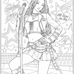 Desenho de Katseye para colorir e imprimir: número 7