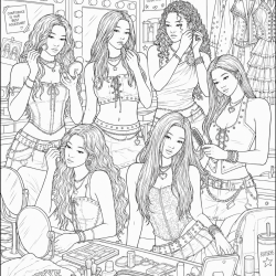 Desenho de Katseye para colorir e imprimir: número 12