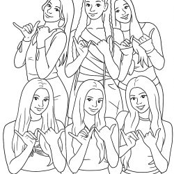 Desenho de Katseye para colorir e imprimir: número 14