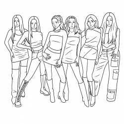 Desenho de Katseye para colorir e imprimir: número 17