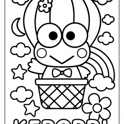 Desenho de Keroppi para colorir e imprimir: número 3
