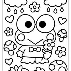 Desenho de Keroppi para colorir e imprimir: número 4