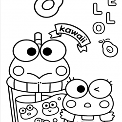 Desenho de Keroppi para colorir e imprimir: número 7