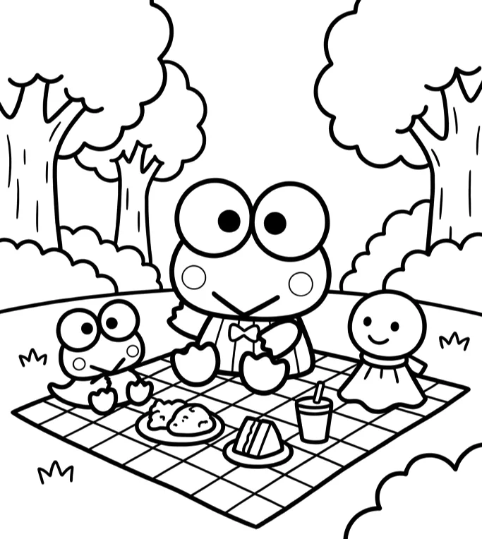 Desenho de Keroppi para colorir e imprimir: número 8