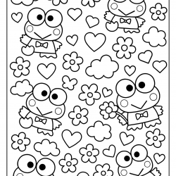 Desenho de Keroppi para colorir e imprimir: número 9