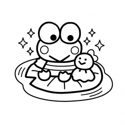 Desenho de Keroppi para colorir e imprimir: número 10