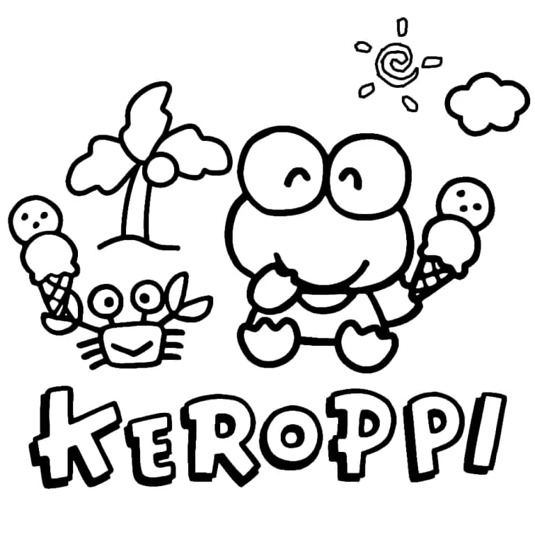Desenho de Keroppi para colorir e imprimir: número 11
