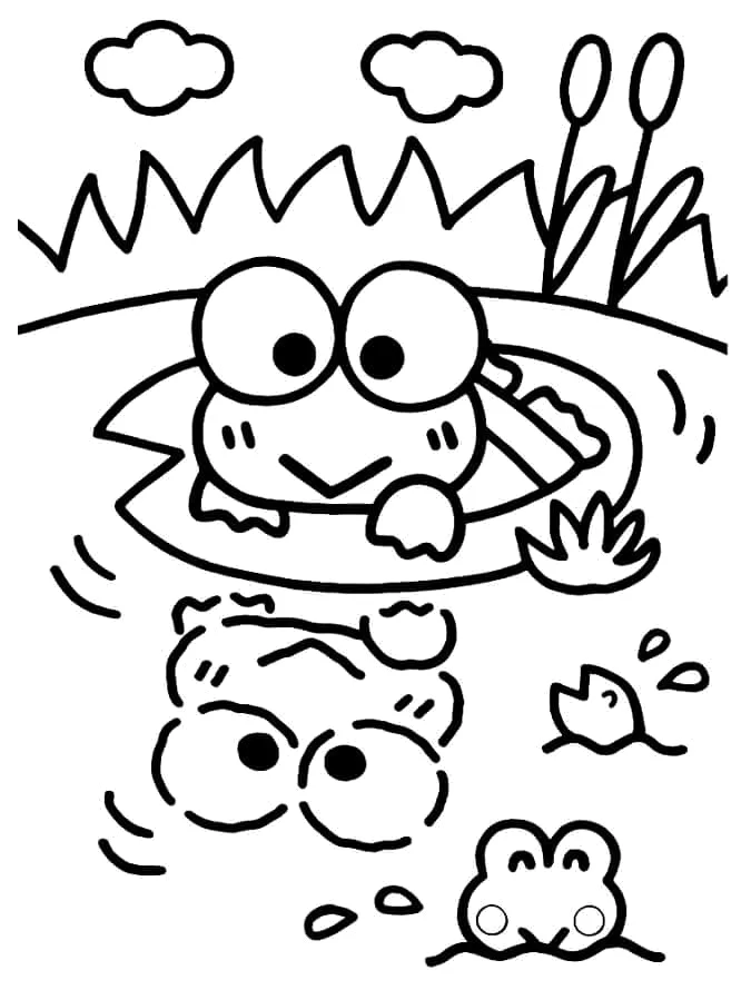 Desenho de Keroppi para colorir e imprimir: número 16