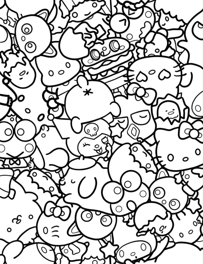 Desenho de Keroppi para colorir e imprimir: número 17