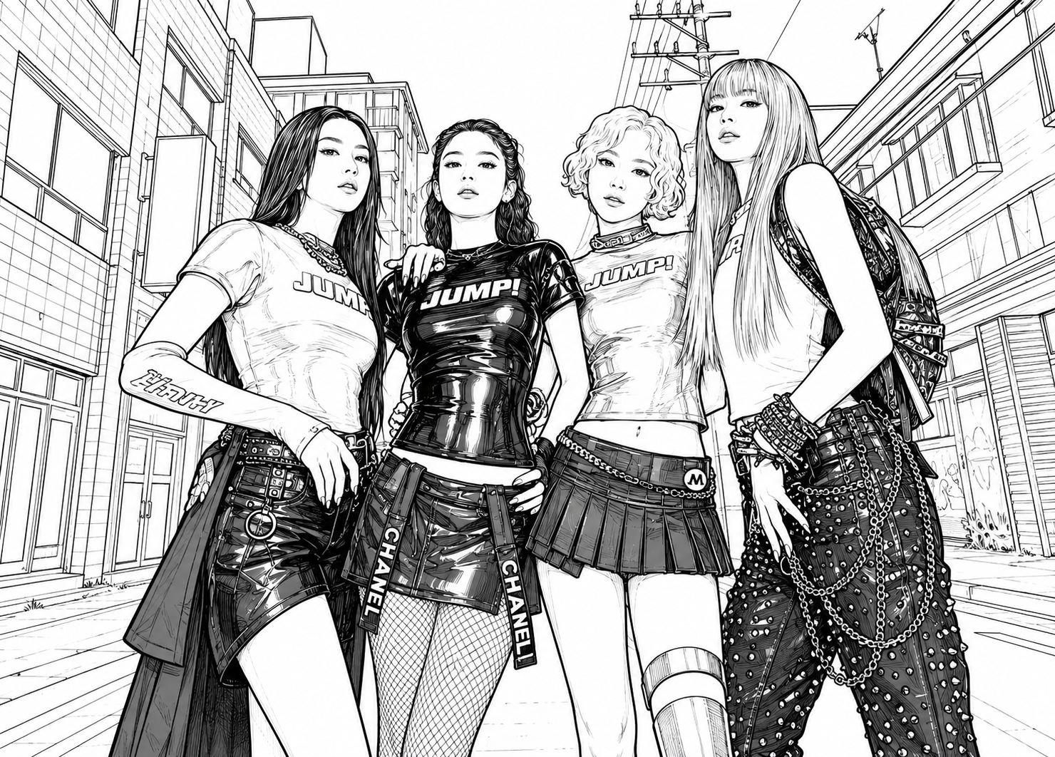 Desenho de Kpop para colorir e imprimir: número 1