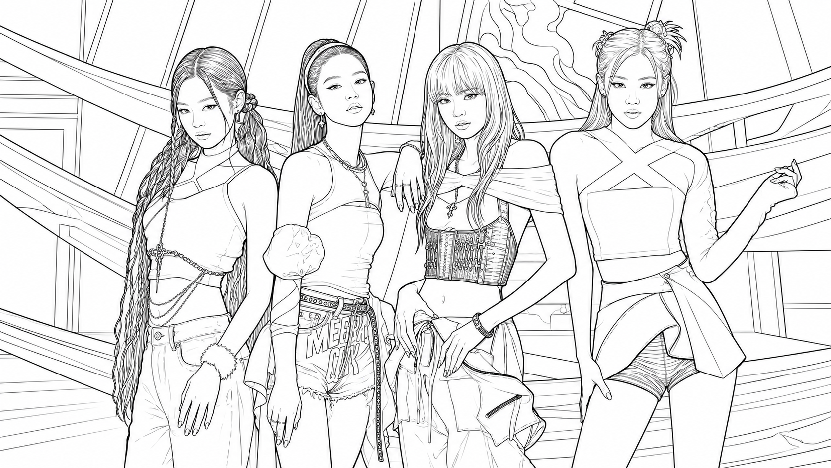 Desenho de Kpop para colorir e imprimir: número 3
