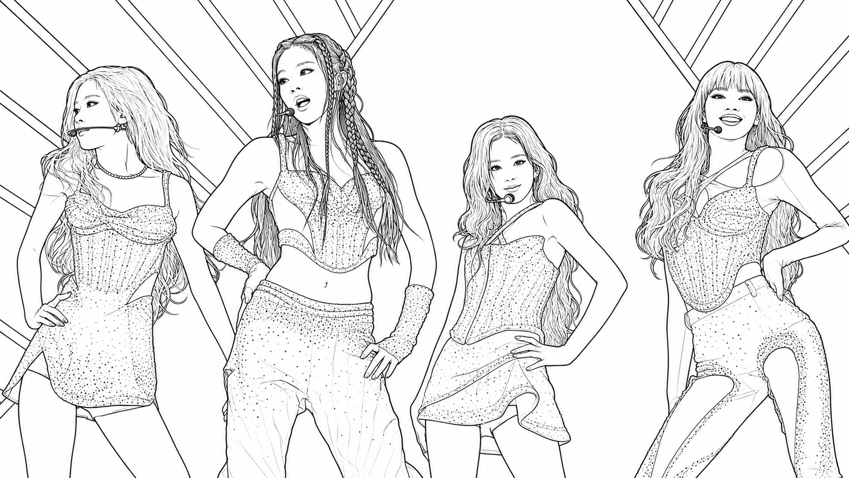 Desenho de Kpop para colorir e imprimir: número 6