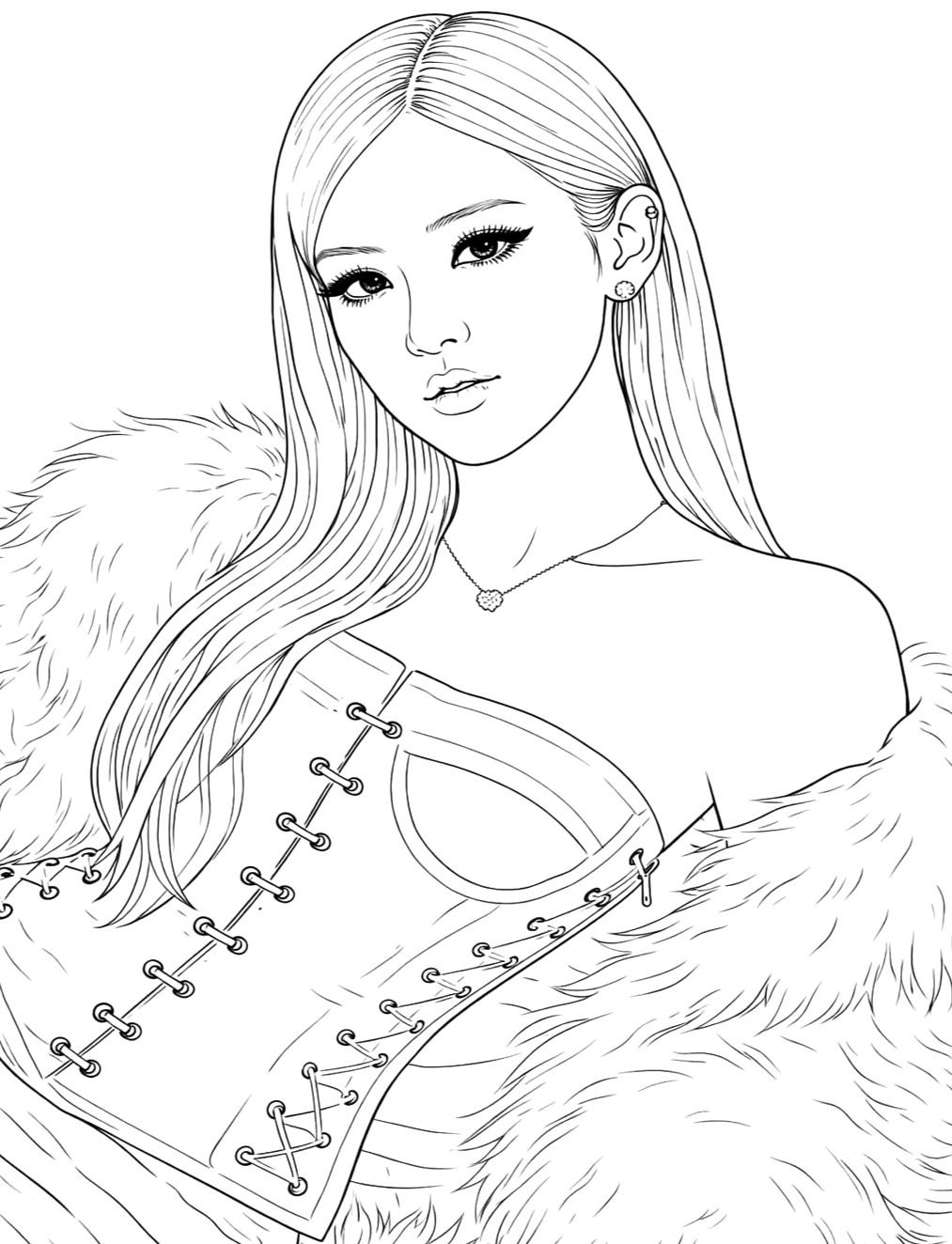 Desenho de Kpop para colorir e imprimir: número 7