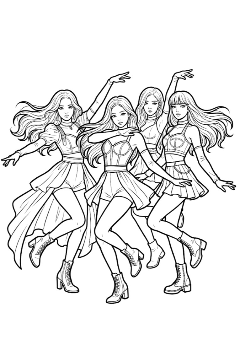 Desenho de Kpop para colorir e imprimir: número 8