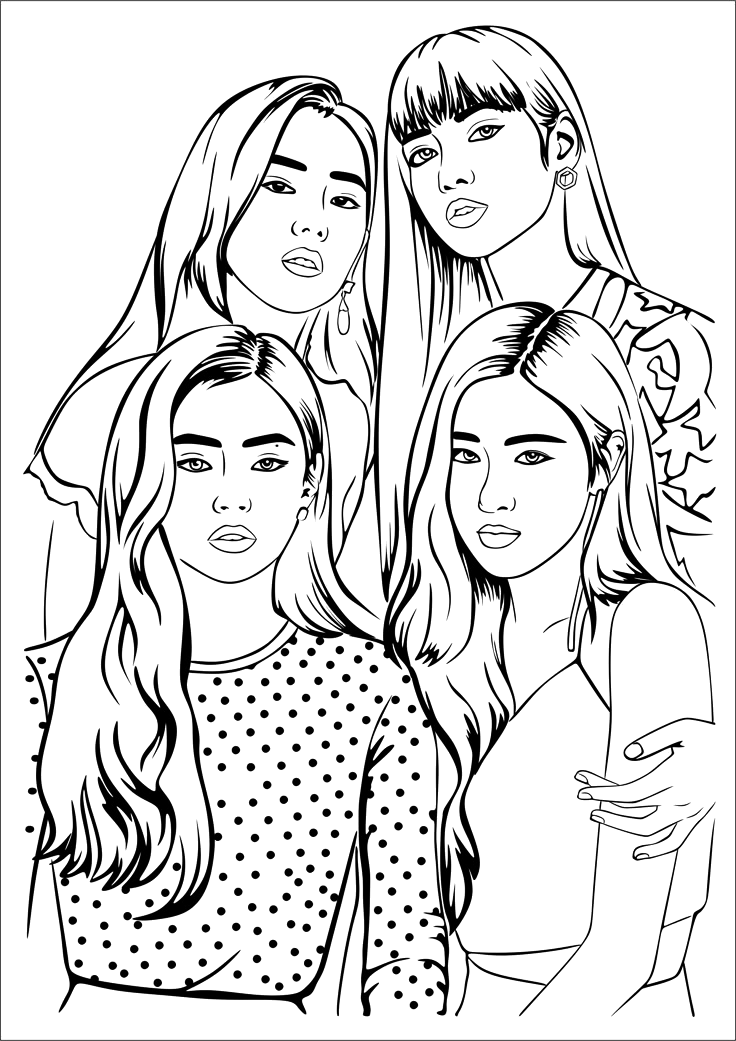 Desenho de Kpop para colorir e imprimir: número 9