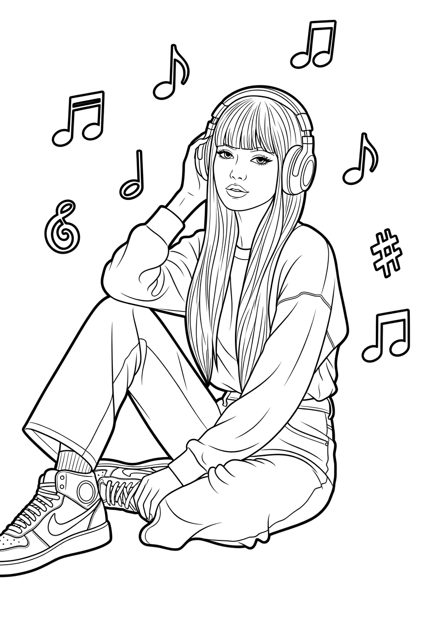 Desenho de Kpop para colorir e imprimir: número 10