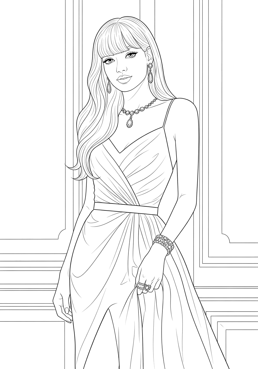 Desenho de Kpop para colorir e imprimir: número 15