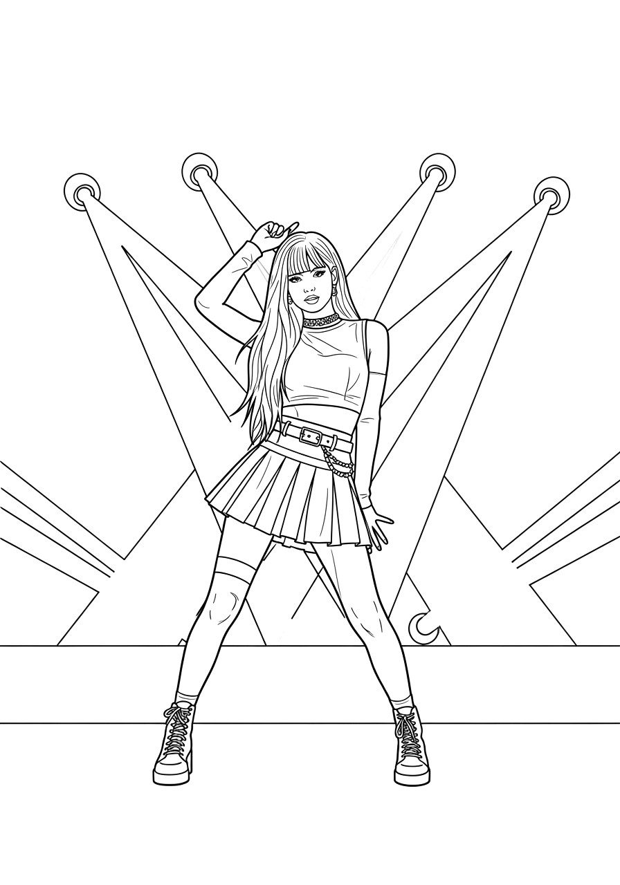 Desenho de Kpop para colorir e imprimir: número 16