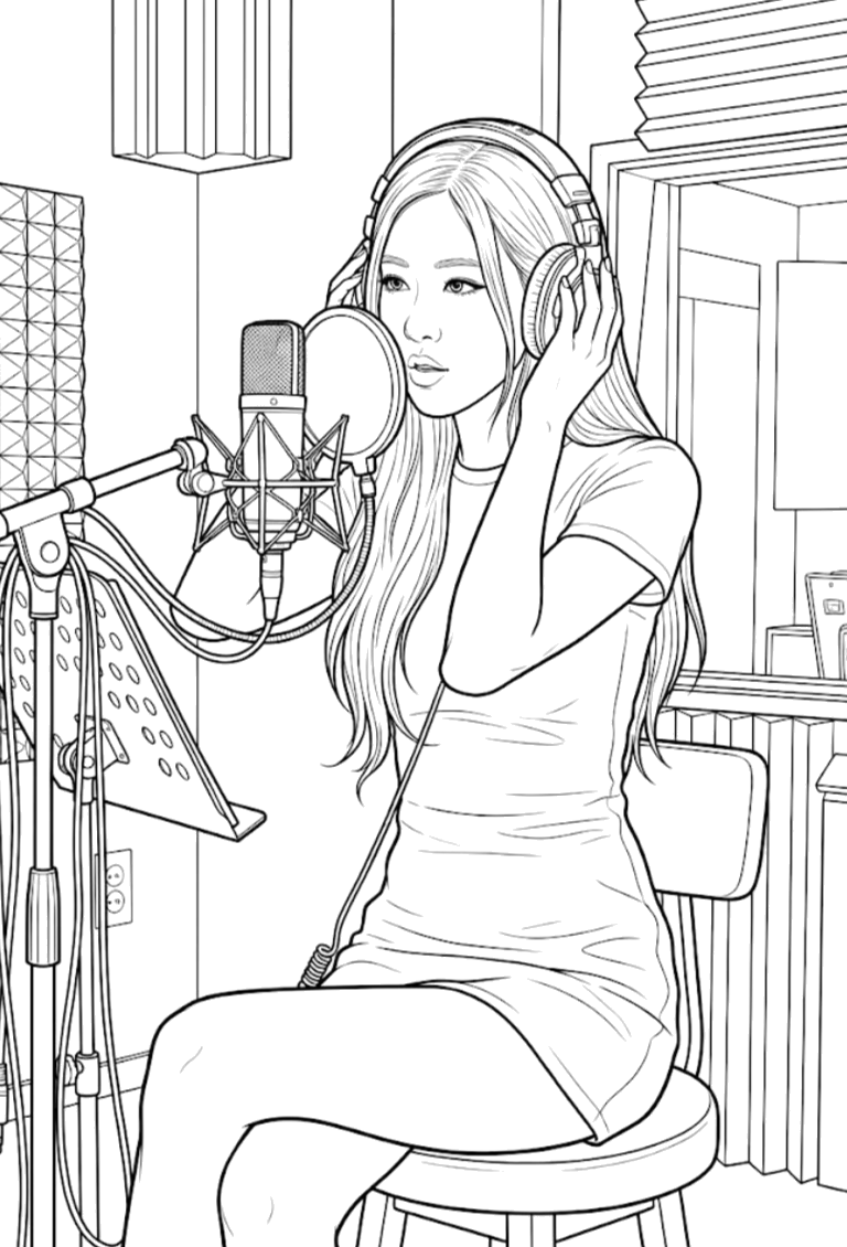 Desenho de Kpop para colorir e imprimir: número 17