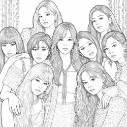 Desenho de Kpop para colorir e imprimir: número 18