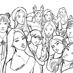Desenho de Kpop para colorir e imprimir: número 24