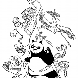 Desenho de Kung Fu Panda para colorir e imprimir: número 2