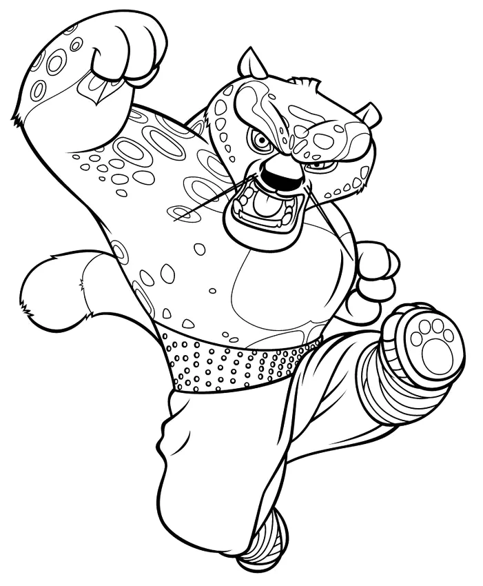 Desenho de Kung Fu Panda para colorir e imprimir: número 3