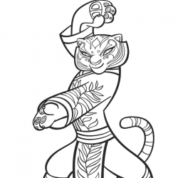 Desenho de Kung Fu Panda para colorir e imprimir: número 4