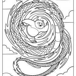 Desenho de Kung Fu Panda para colorir e imprimir: número 5