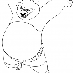 Desenho de Kung Fu Panda para colorir e imprimir: número 6