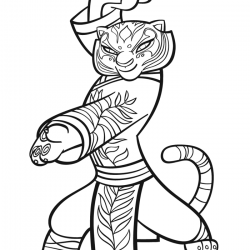 Desenho de Kung Fu Panda para colorir e imprimir: número 7