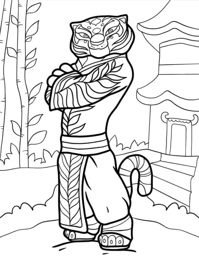 Desenho de Kung Fu Panda para colorir e imprimir: número 9
