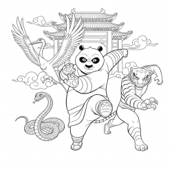 Desenho de Kung Fu Panda para colorir e imprimir: número 13