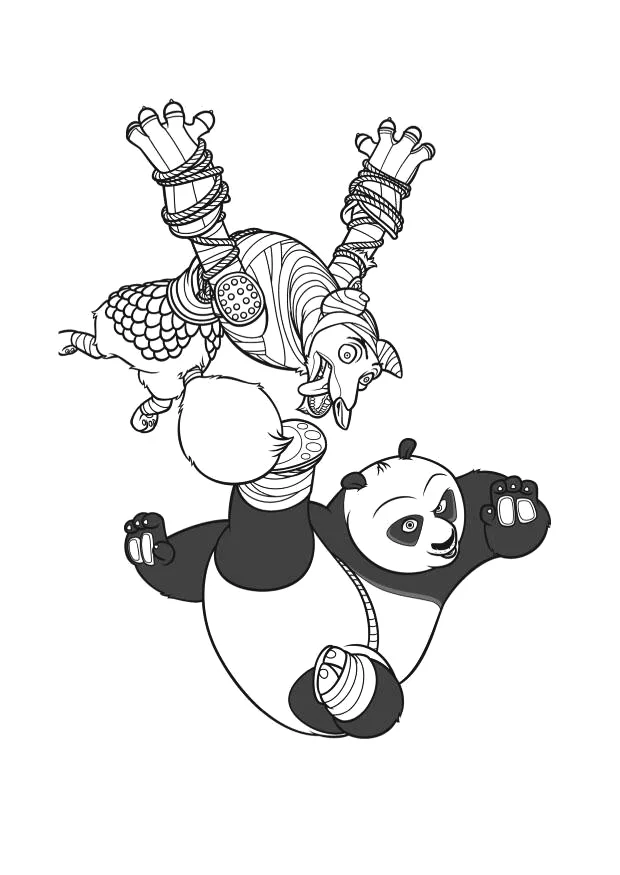Desenho de Kung Fu Panda para colorir e imprimir: número 14