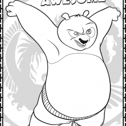 Desenho de Kung Fu Panda para colorir e imprimir: número 15