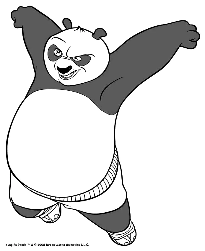 Desenho de Kung Fu Panda para colorir e imprimir: número 17