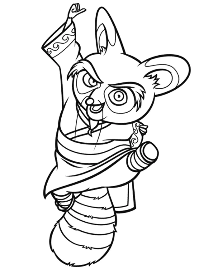 Desenho de Kung Fu Panda para colorir e imprimir: número 19