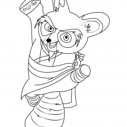 Desenho de Kung Fu Panda para colorir e imprimir: número 21