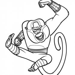 Desenho de Kung Fu Panda para colorir e imprimir: número 22