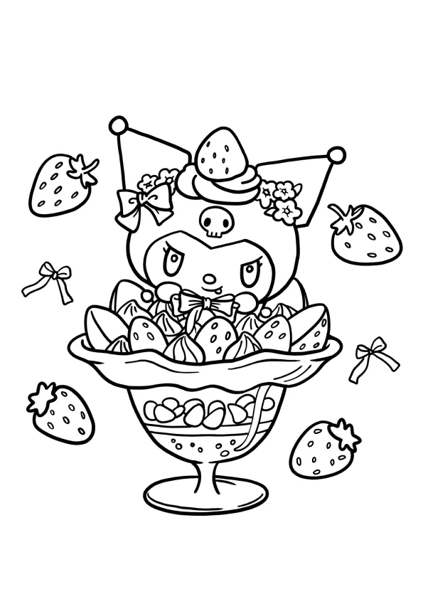 Desenho de Kuromi para colorir e imprimir: número 3