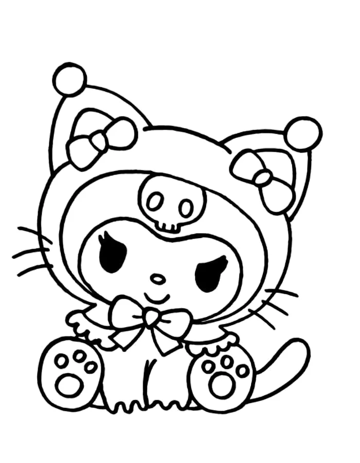 Desenho de Kuromi para colorir e imprimir: número 6